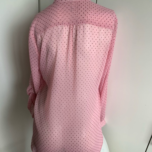 Kut From the Kloth pink Diamond pattern sheer button-up blouse - Picture 6 of 6